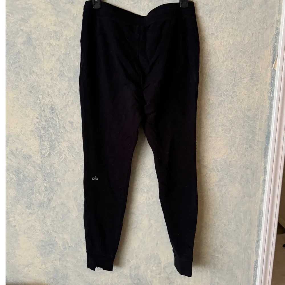 Alo Yoga Urban Moto Jogger Sweatpants Black High Waist Stretch Drawstring